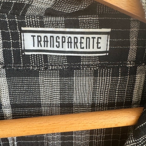 Transparente black plaid long sleeve flowy tunic top size XL - Picture 5 of 6